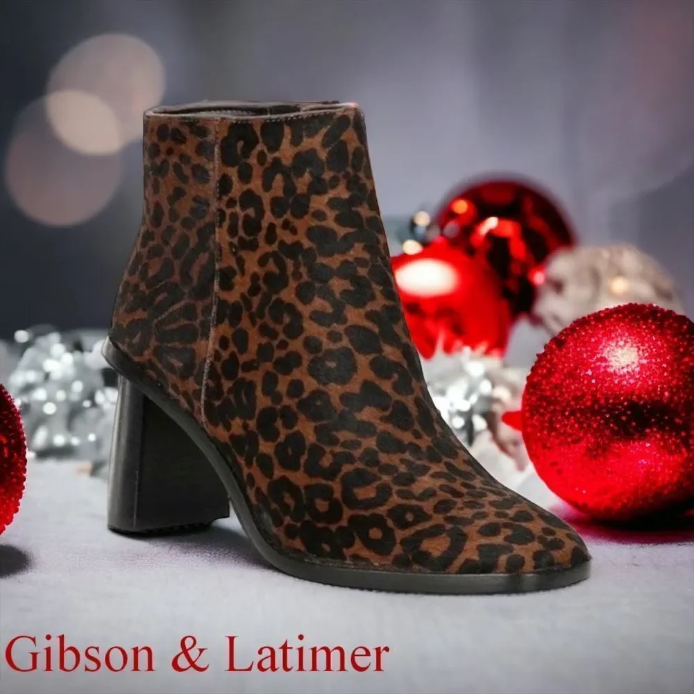 Gibson & Latimer VINA Leopard Print Calf Hair Boot